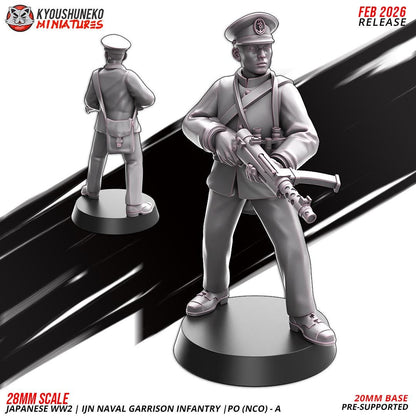 WWII Japanese Navy Garrison Infantry NCO (2 models) Various Scales Sf Wargaming (US tariffs are pre-paid by us)