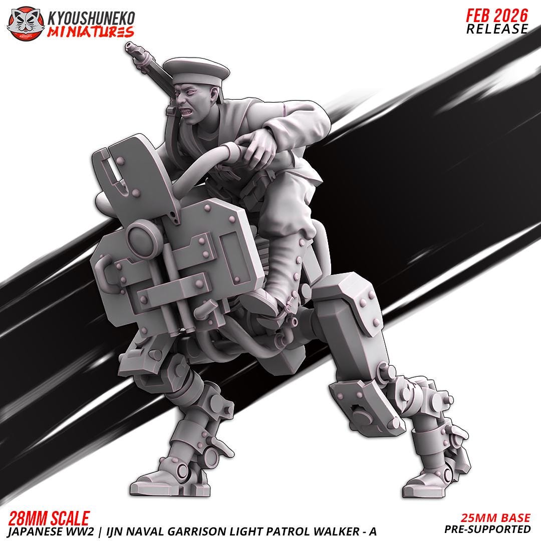 Weird War Japanese Navy Light Patrol Walker Set (2 Models) Various Scales Historical Wargaming (US tariffs are pre-paid by us)