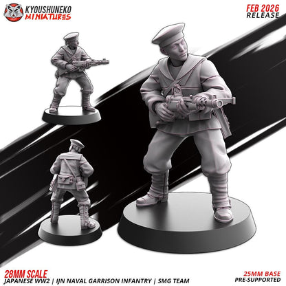 WWII Japanese Naval Garrison Infantry Squad SMGs (10 models) Various Scales Historical Wargaming (US tariffs are pre-paid by us)