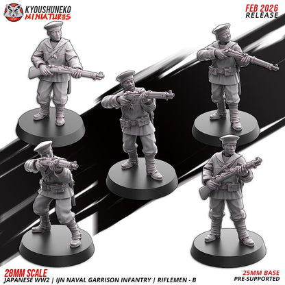 WWII Japanese Naval Garrison Riflemen Squad (10 models) Various Scales Historical Wargaming (US tariffs are pre-paid by us)