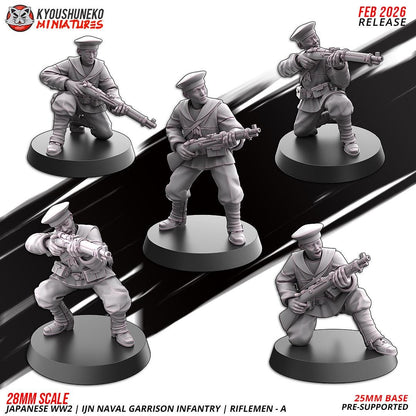 WWII Japanese Naval Garrison Riflemen Squad (10 models) Various Scales Historical Wargaming (US tariffs are pre-paid by us)