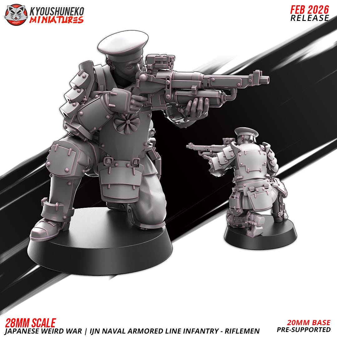Weird War Japanese Naval Armoured Line Infantry Squad (10 models) Various Scales Historical Wargaming (US tariffs are pre-paid by us)