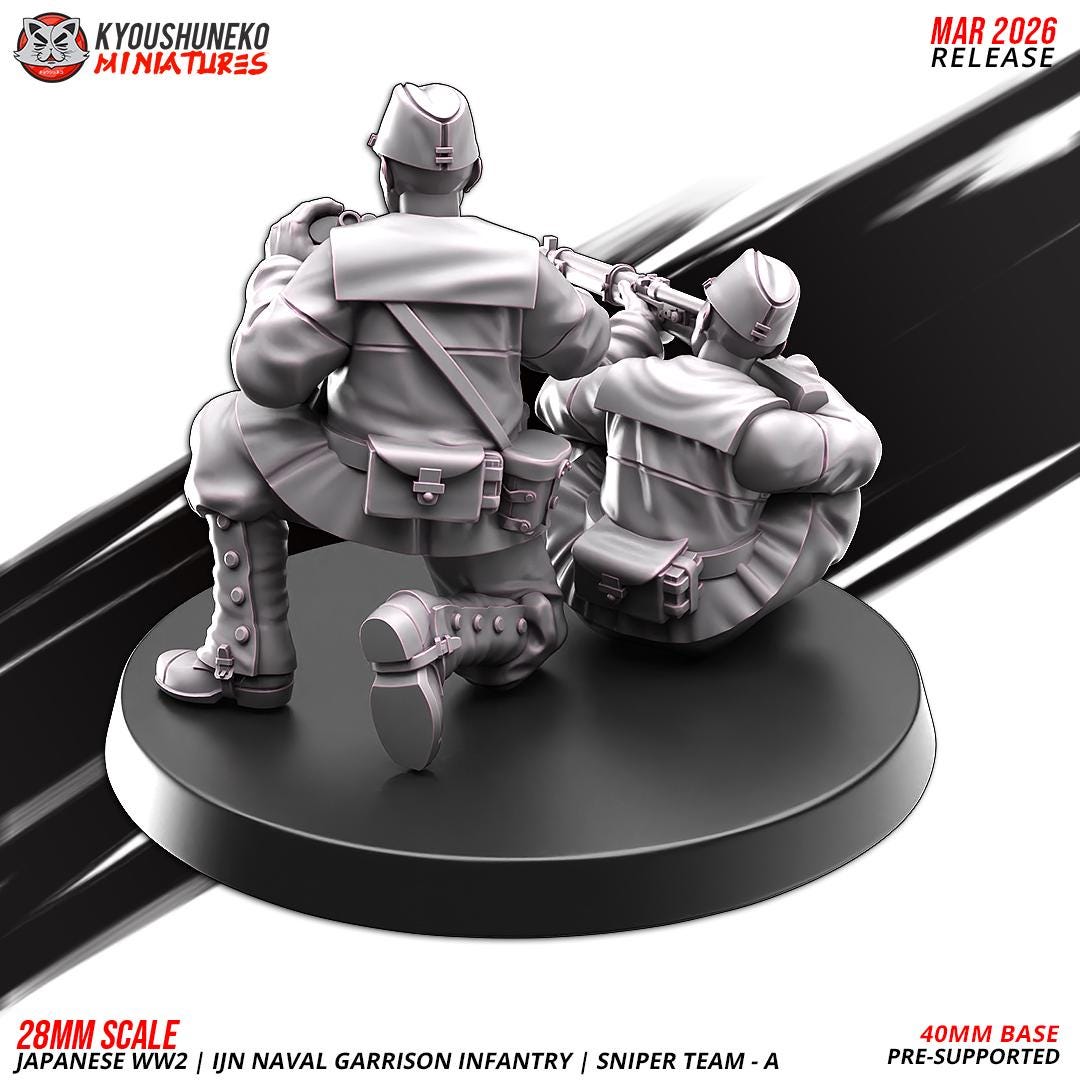 WWII Japanese Navy Garrison Flamethrower Team (2 Models) Various Scales Historical Wargaming (US tariffs are pre-paid by us)