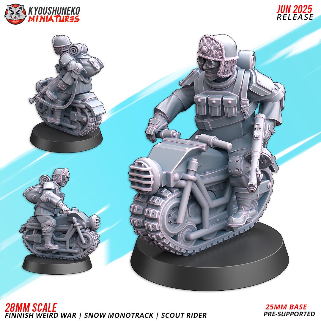 Weird War Finnish Scout Monotrack Scout Riders Squad (5 models) Various Scales Historical Wargaming (US tariffs are pre-paid by us)