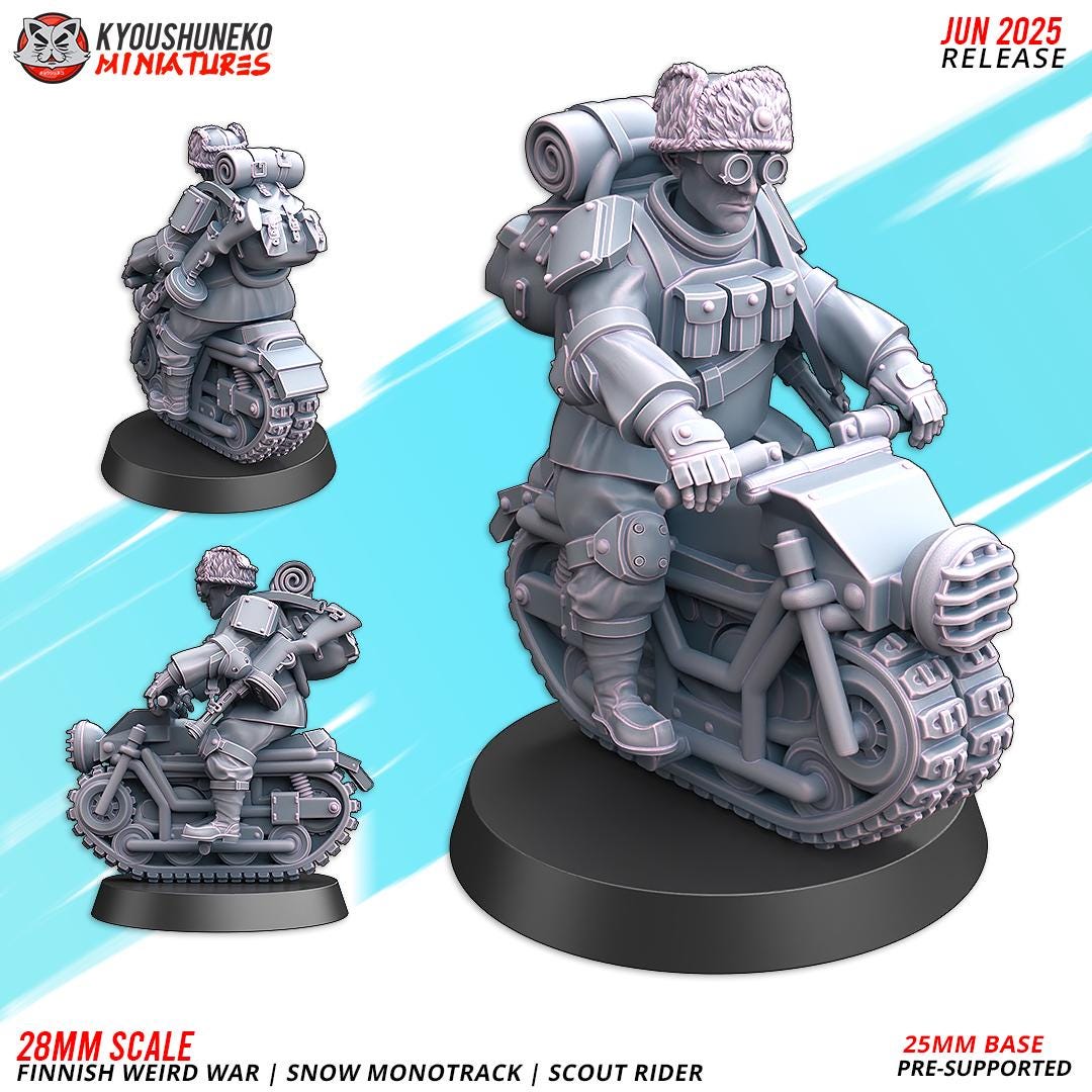 Weird War Finnish Scout Monotrack Scout Riders Squad (5 models) Various Scales Historical Wargaming (US tariffs are pre-paid by us)