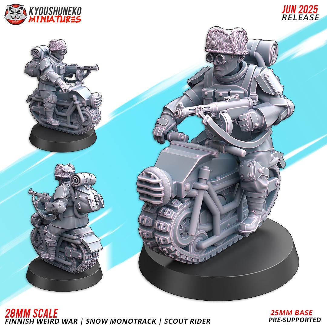 Weird War Finnish Scout Monotrack Scout Riders Squad (5 models) Various Scales Historical Wargaming (US tariffs are pre-paid by us)