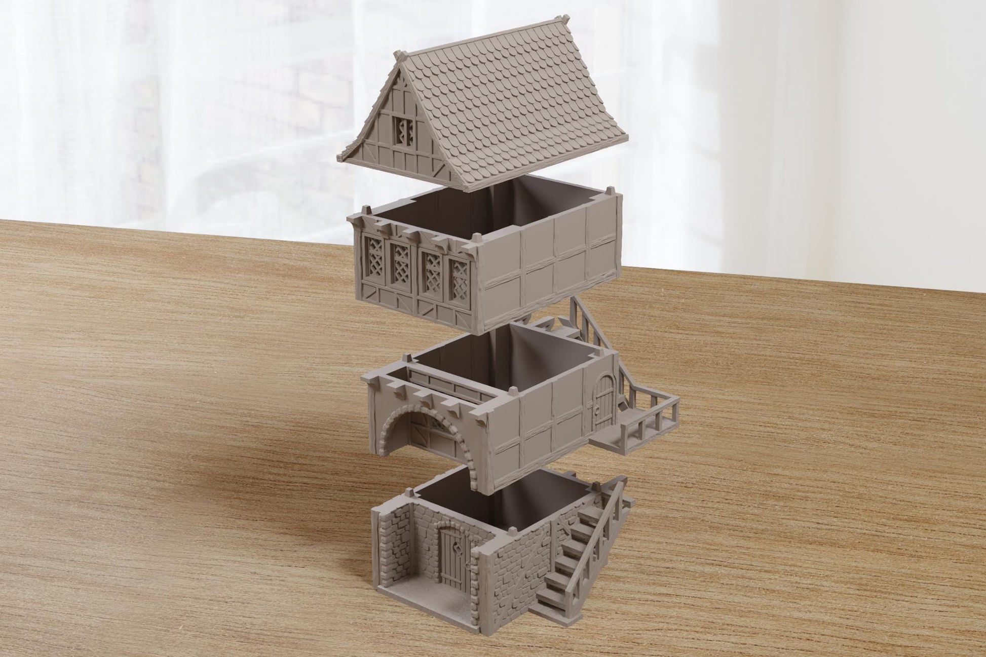 Wargaming Terrain Medieval Night Life District House H2 Various Scales Historical Fantasy (US tariffs are pre-paid by us)