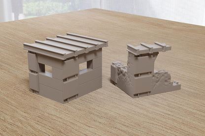 Wargaming Terrain Abandoned Concrete Guard Posts (set of 2) Various Scales Historical Wargaming Modern (US tariffs are pre-paid by us)