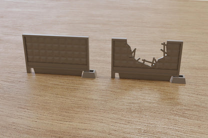 Wargaming Terrain Soviet Era Concrete Wall Set (set of 10) Various Scales Historical Wargaming Modern (US tariffs are pre-paid by us)