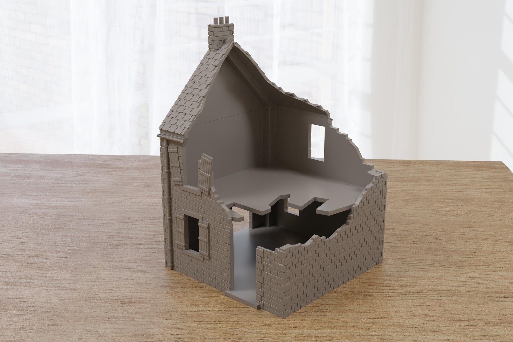 Wargaming Terrain WWII French Destroyed House 2 Various Scales Historical Wargaming (US tariffs are pre-paid by us)