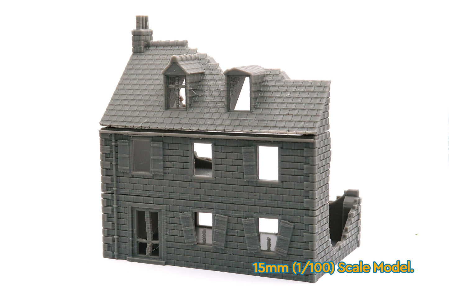 Wargaming Terrain WWII French Destroyed House 3 Various Scales Historical Wargaming (US tariffs are pre-paid by us)