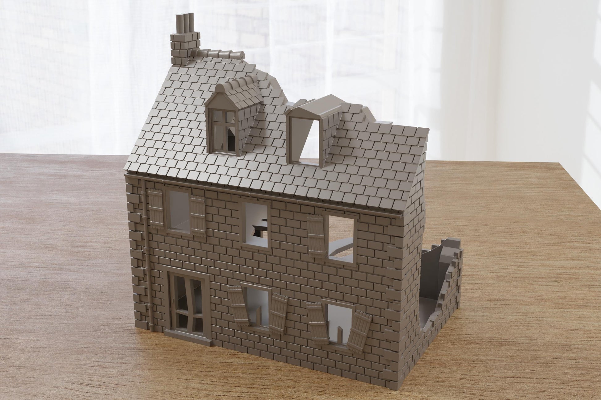 Wargaming Terrain WWII French Destroyed House 3 Various Scales Historical Wargaming (US tariffs are pre-paid by us)