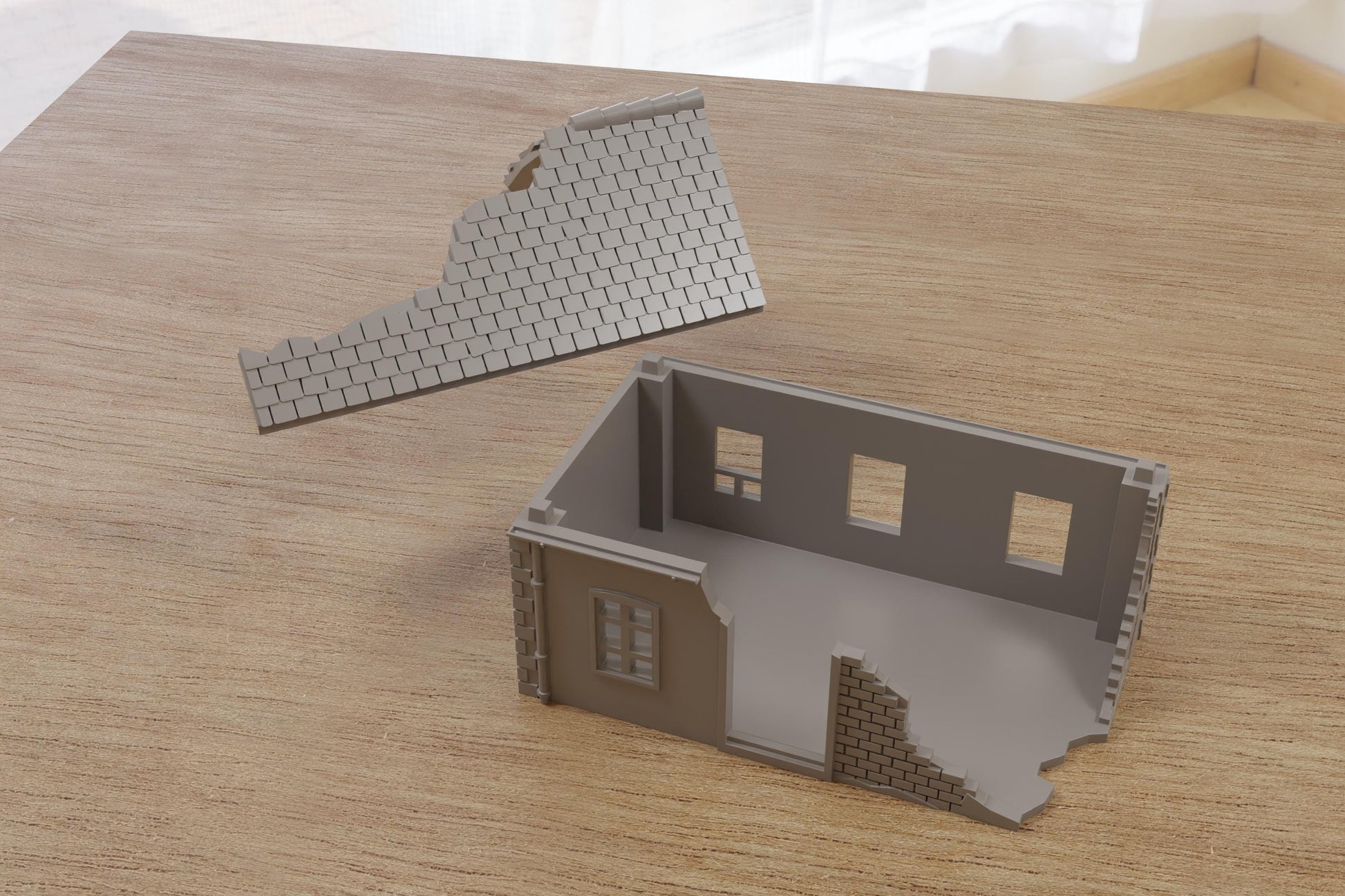 Wargaming Terrain WWII French Destroyed House SS01 Various Scales Historical Wargaming (US tariffs are pre-paid by us)