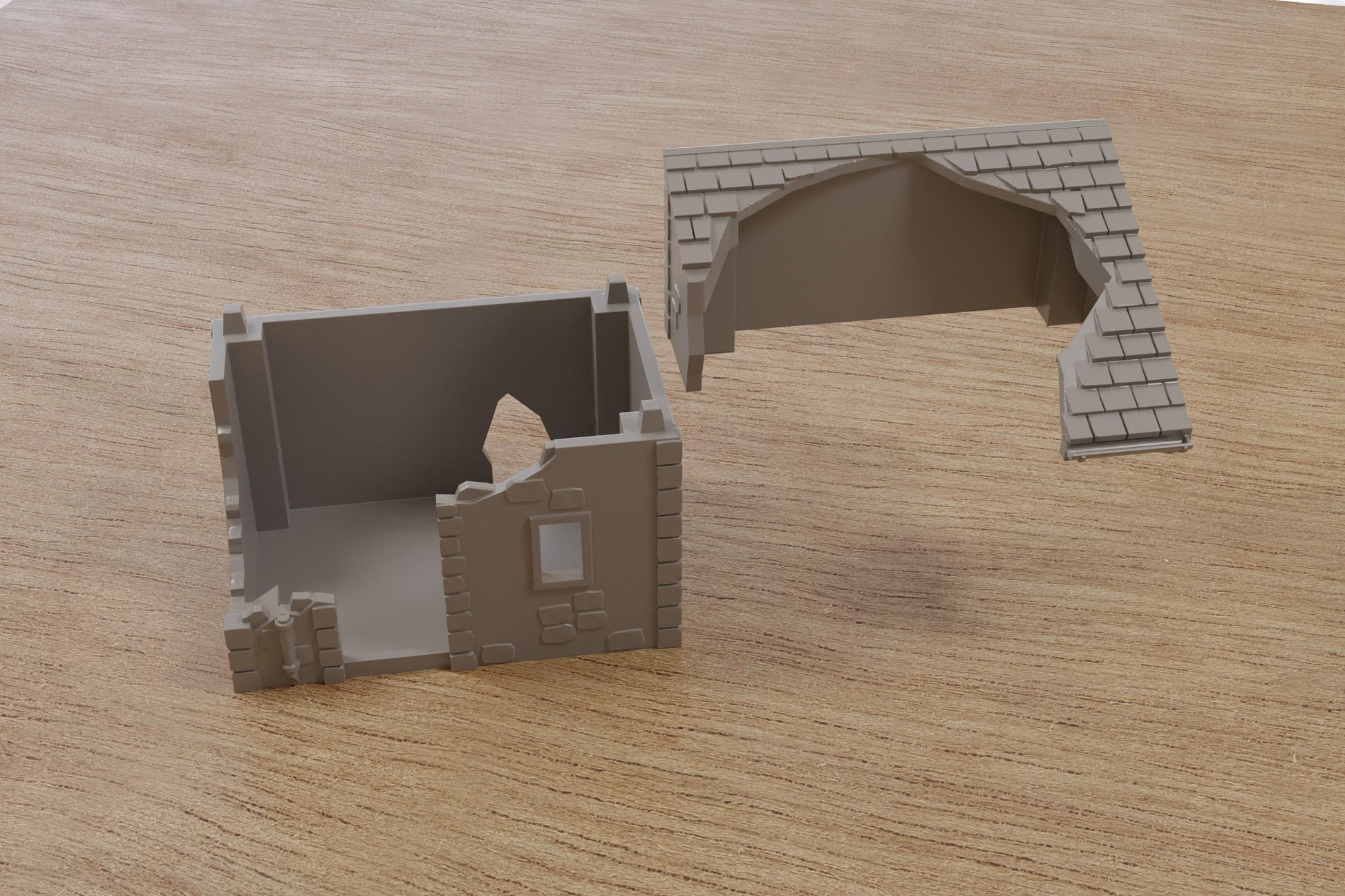 Wargaming Terrain WWII French Destroyed Shed (set of 2) Various Scales Historical Wargaming (US tariffs are pre-paid by us)