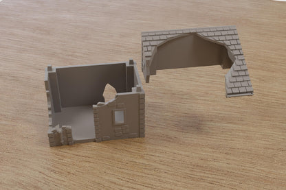 Wargaming Terrain WWII French Destroyed Shed (set of 2) Various Scales Historical Wargaming (US tariffs are pre-paid by us)
