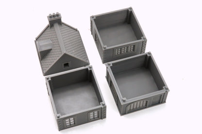 Wargaming Terrain WWII Normandy Row House 3 Various Scales Historical Wargaming (US tariffs are pre-paid by us)