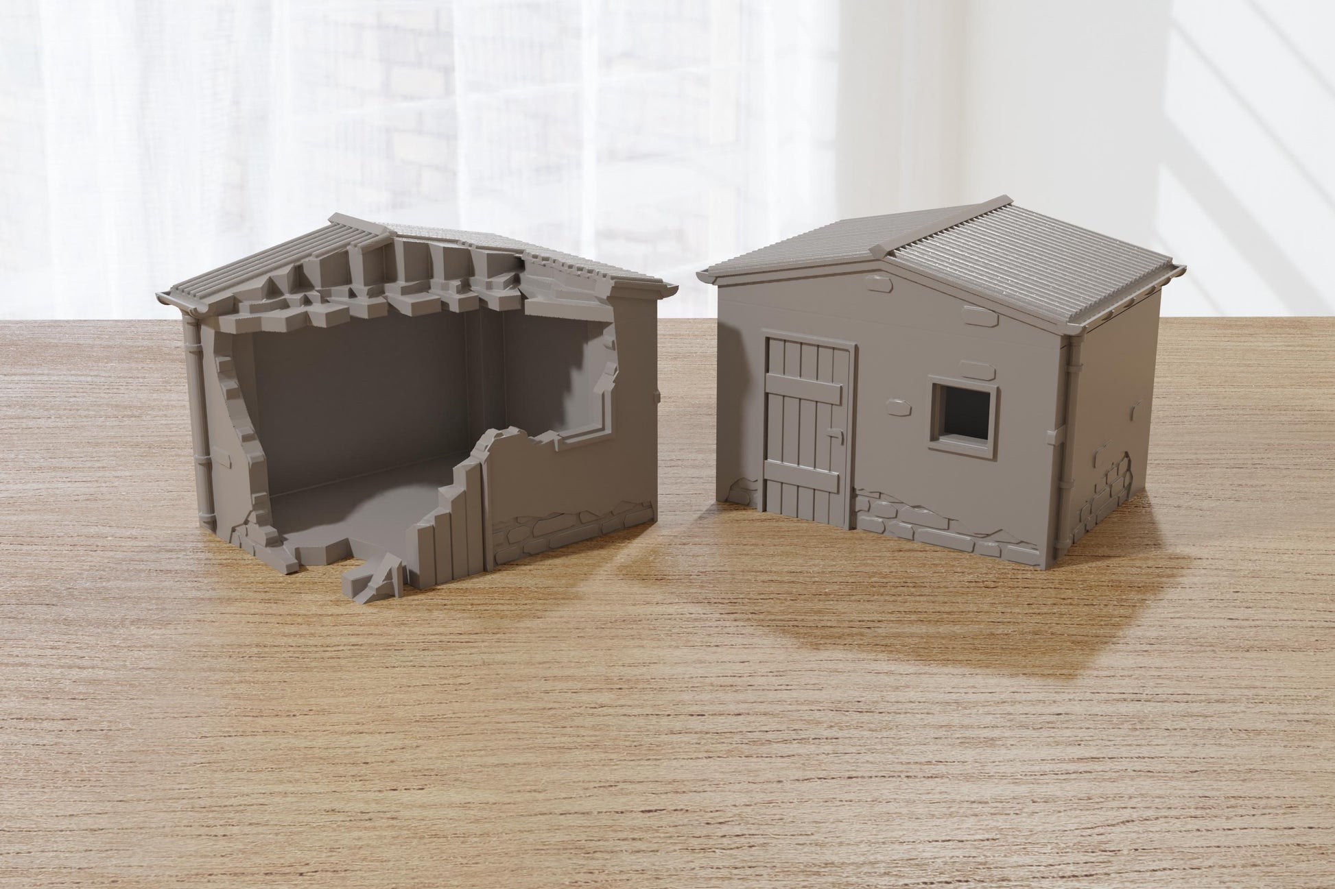 Wargaming Terrain WWII French Sheds (set of 2) Various Scales Historical Wargaming (US tariffs are pre-paid by us)