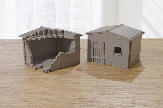 Wargaming Terrain WWII French Sheds (set of 2) Various Scales Historical Wargaming (US tariffs are pre-paid by us)