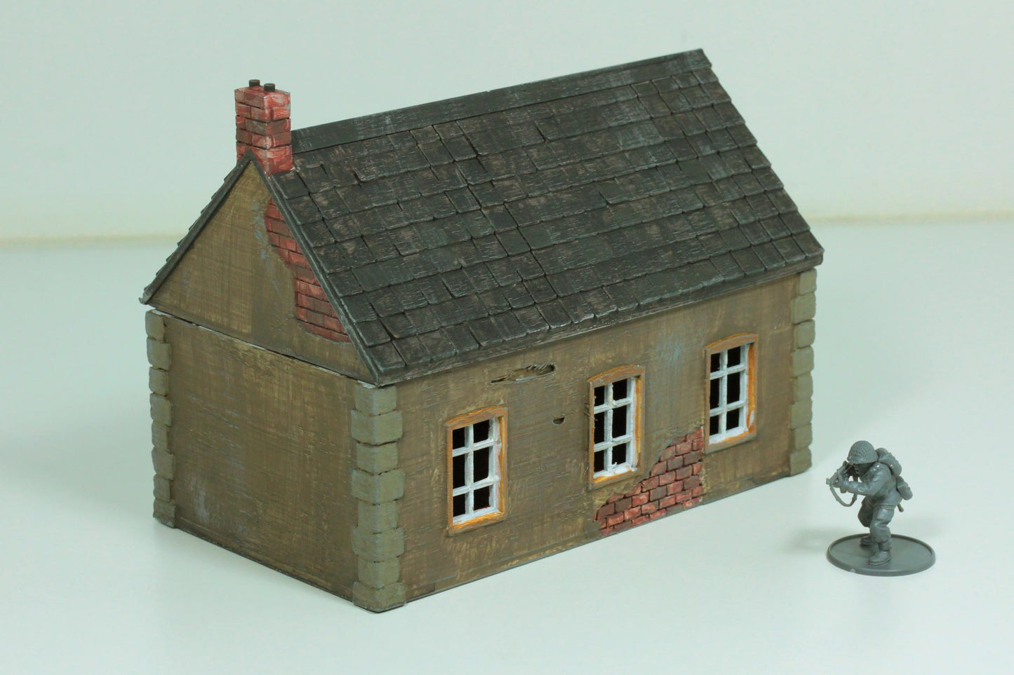 Wargaming Terrain WWII Normandy Village House Single Storey 1 Warehouse Various Scales Historical Wargaming (US tariffs are pre-paid by us)