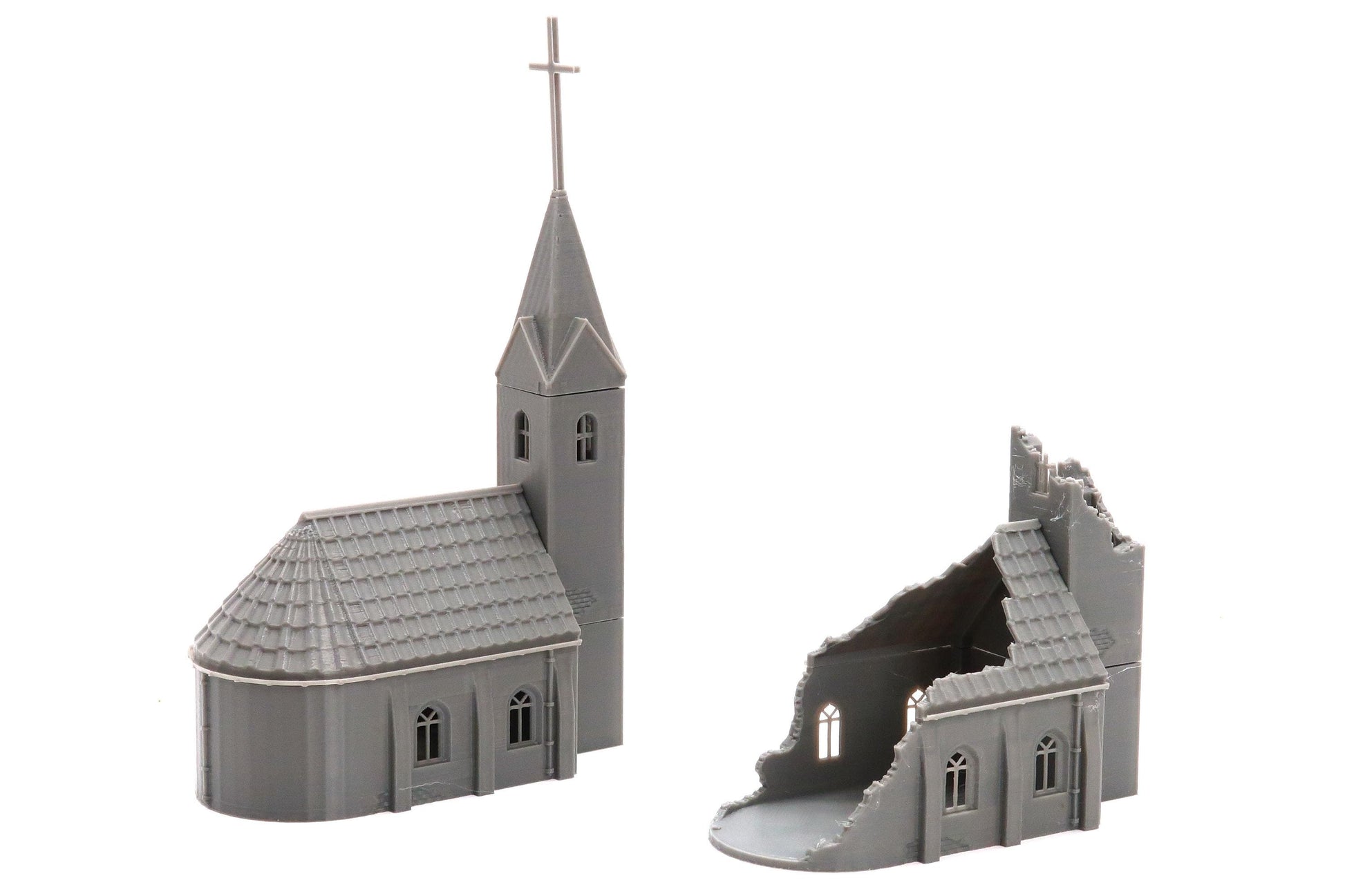 Wargaming Terrain WWII Polish Village Rural Chapel (set of 2 buildings) Various Scales Historical Wargaming (US tariffs are pre-paid by us)