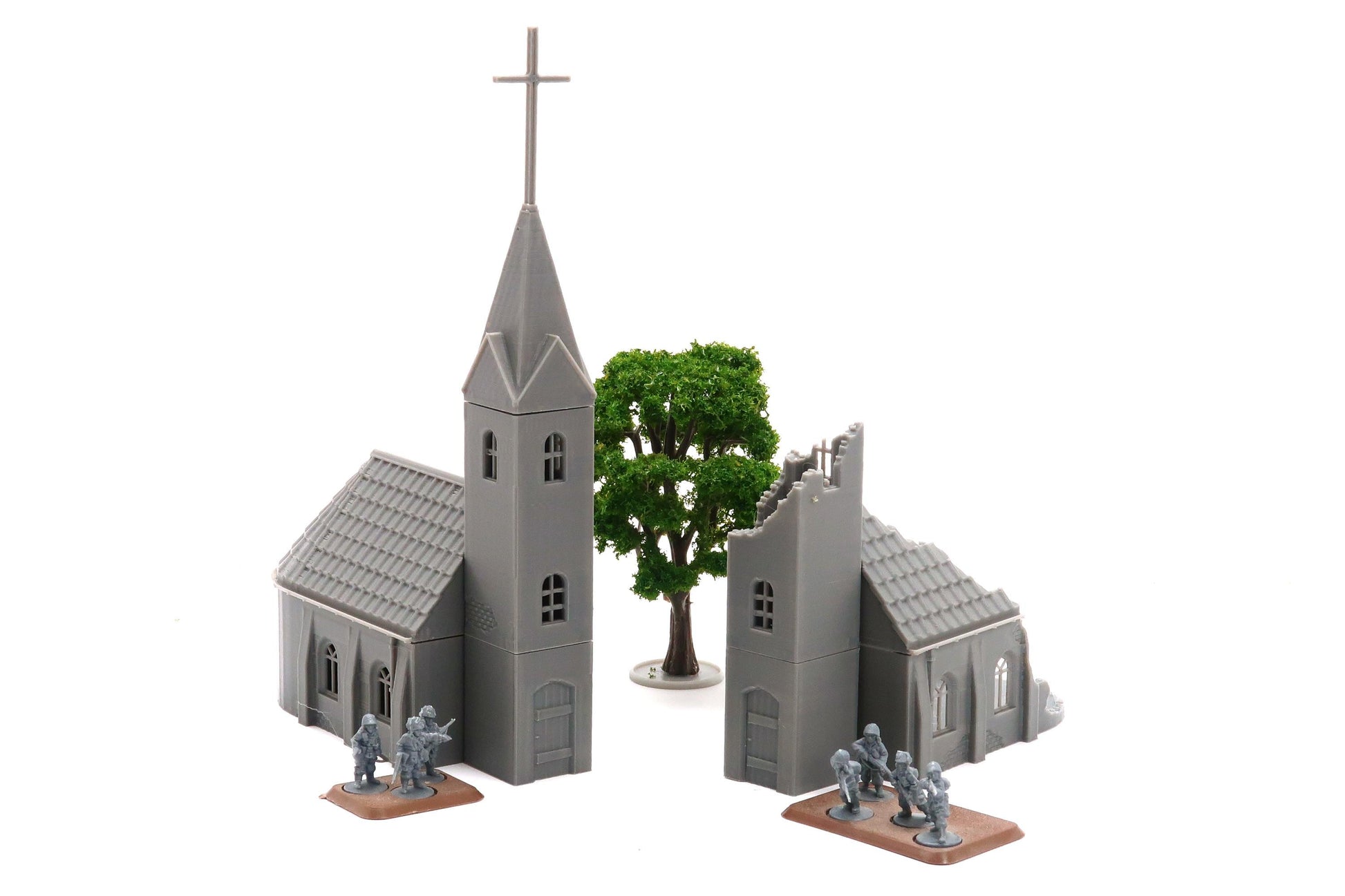Wargaming Terrain WWII Polish Village Rural Chapel (set of 2 buildings) Various Scales Historical Wargaming (US tariffs are pre-paid by us)