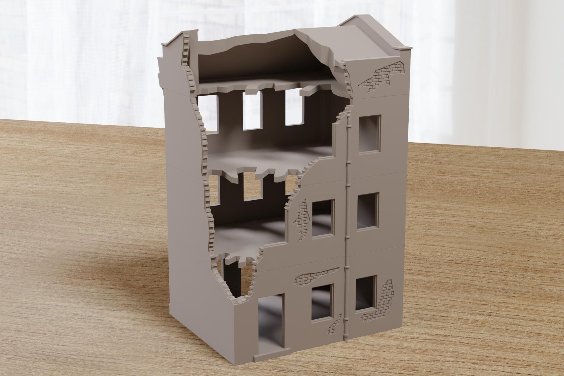 Wargaming Terrain WWII Stalingrad Ruined Townhouse Various Scales Historical Wargaming (US tariffs are pre-paid by us)