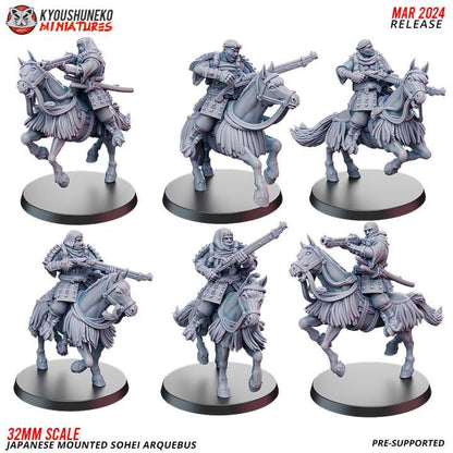 Japanese Mounted Sohei Arquebus 6 models (US tariffs are pre-paid by us)