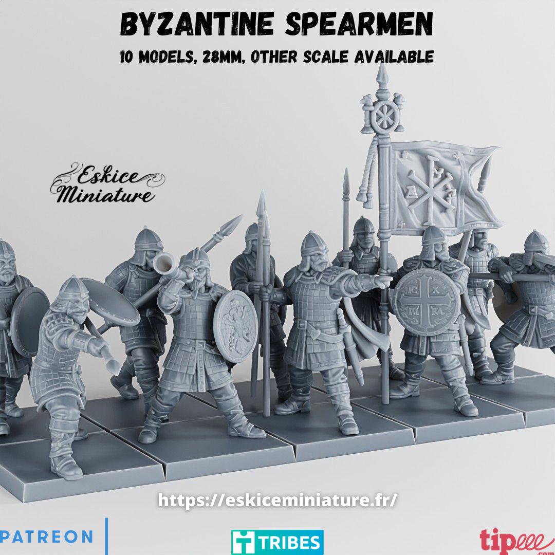 Ancient Byzantine Spearmen Unit (10 models) Various Scales Historical Wargaming (US tariffs are pre-paid by us)