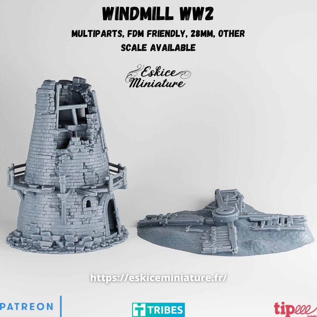 Wargaming Terrain Destroyed Windmill Various Scales Historical Wargaming (US tariffs are pre-paid by us)