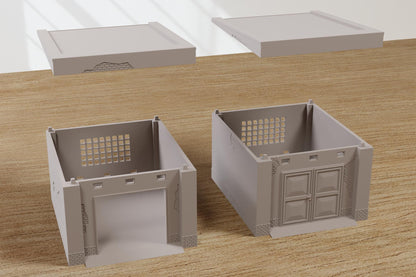 Wargaming Terrain Soviet Truck Garage and Workshop Set (2 buildings) Various Scales Historical Wargaming (US tariffs are pre-paid by us)