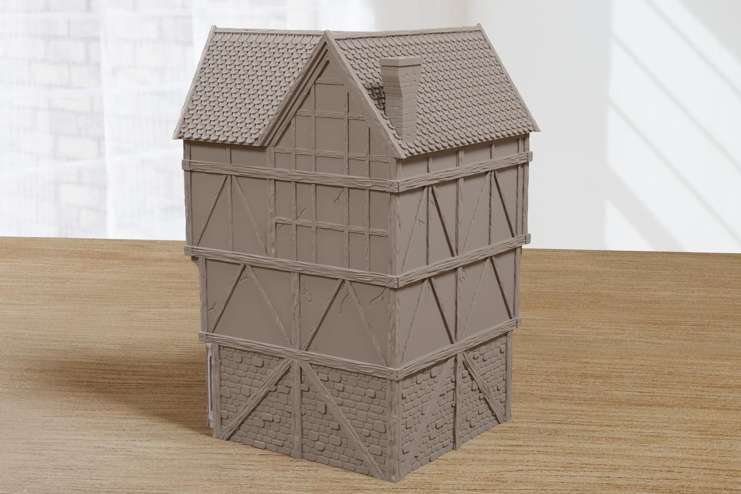 Wargaming Terrain Medieval Night Life District Corner House H4 Various Scales Historical Fantasy (US tariffs are pre-paid by us)