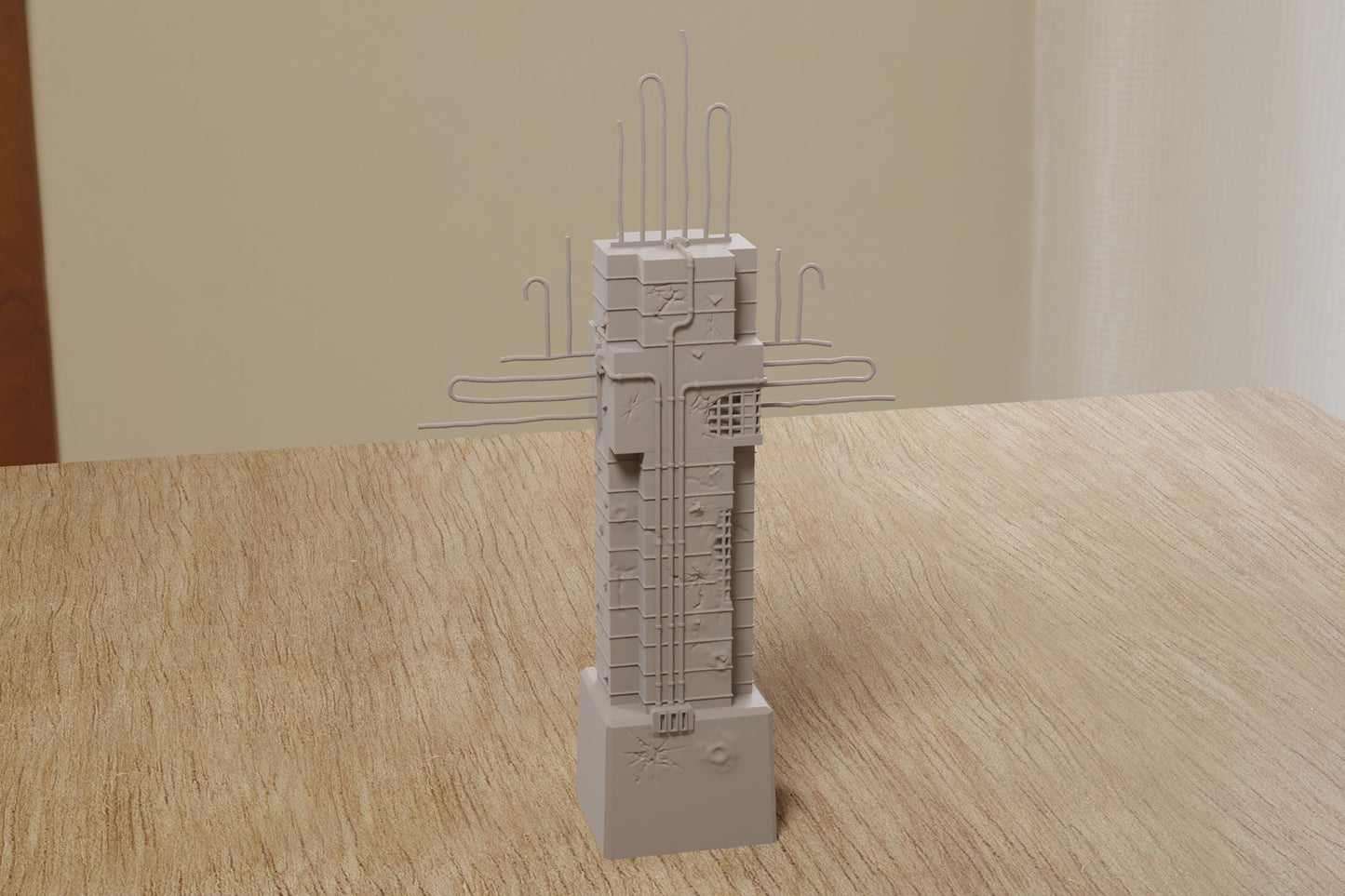 Wargaming Terrain Georgian Brutal Cross Ruined Monument Post Apocalyptic SF Terrain (US tariffs are pre-paid by us)
