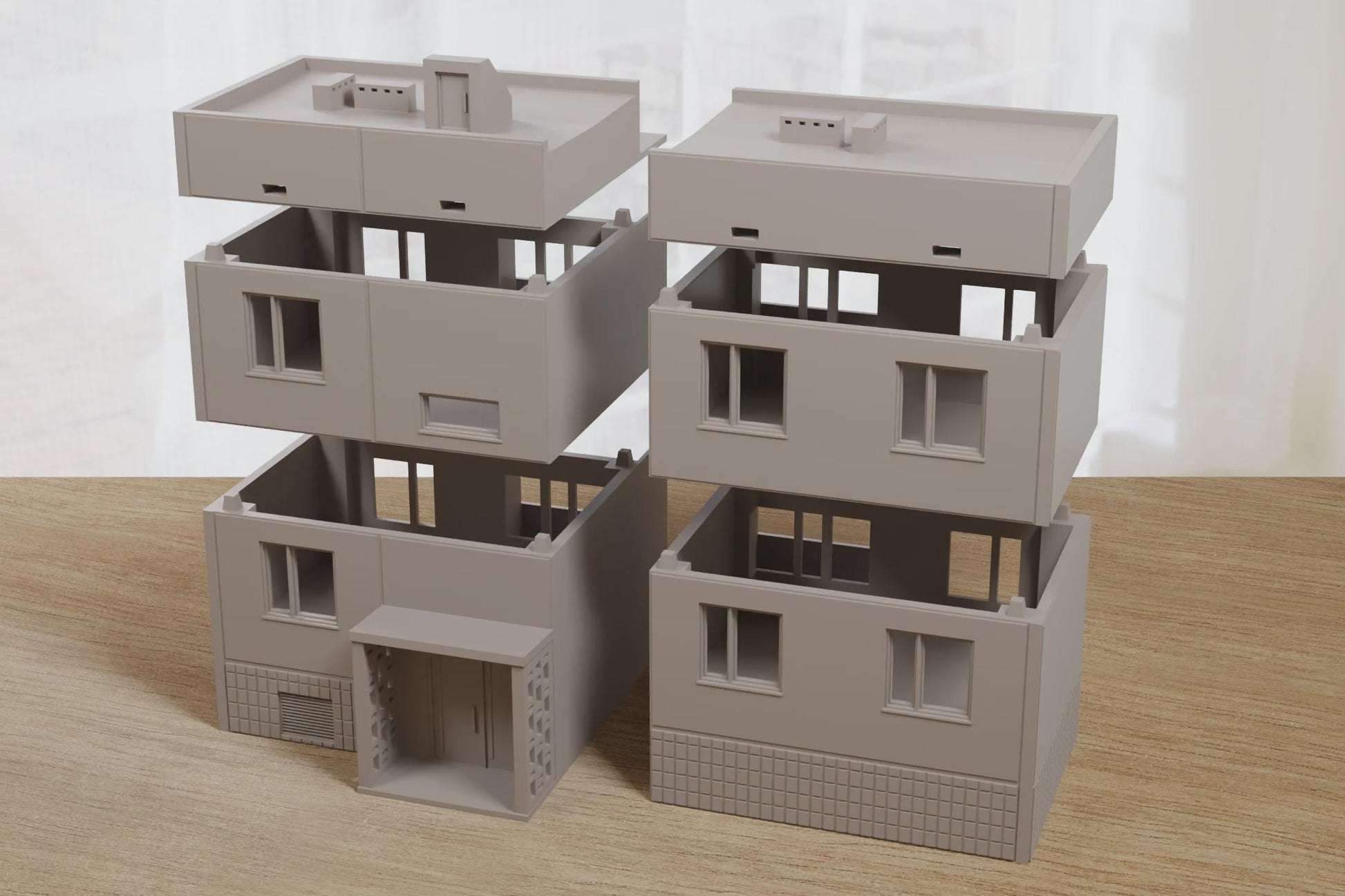 Wargaming Terrain Eastern European Soviet Block Apartments Type 2 Various Scales Historical Wargaming Modern (US tariffs are pre-paid by us)