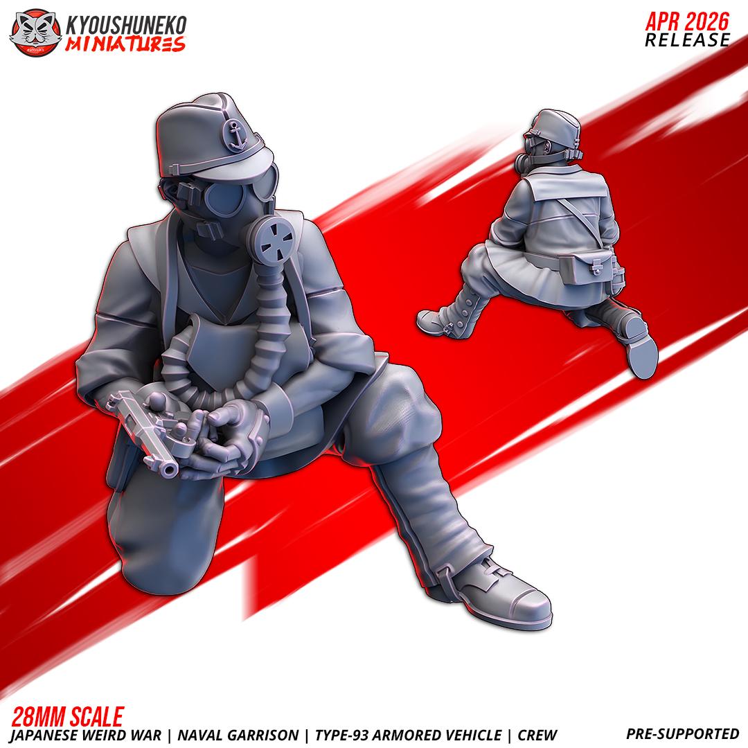 WWII Weird War Japanese Naval Garrison Type 93 Armoured Vehicle Crew (5 models)