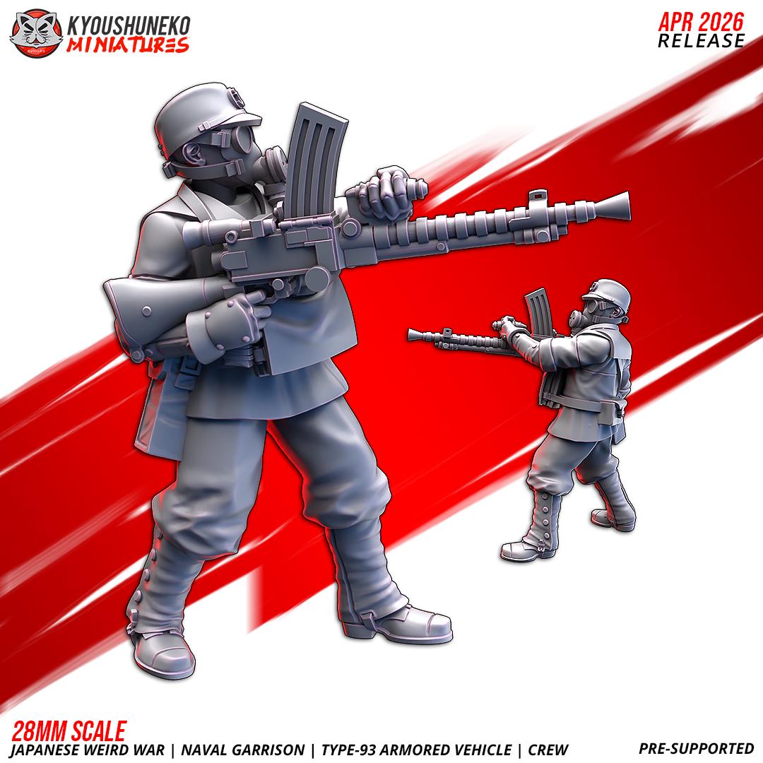 WWII Weird War Japanese Naval Garrison Type 93 Armoured Vehicle Crew (5 models)