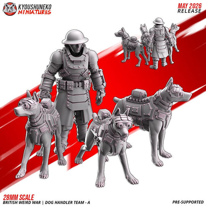 Weird War British War Dog Handler Team (4 models)