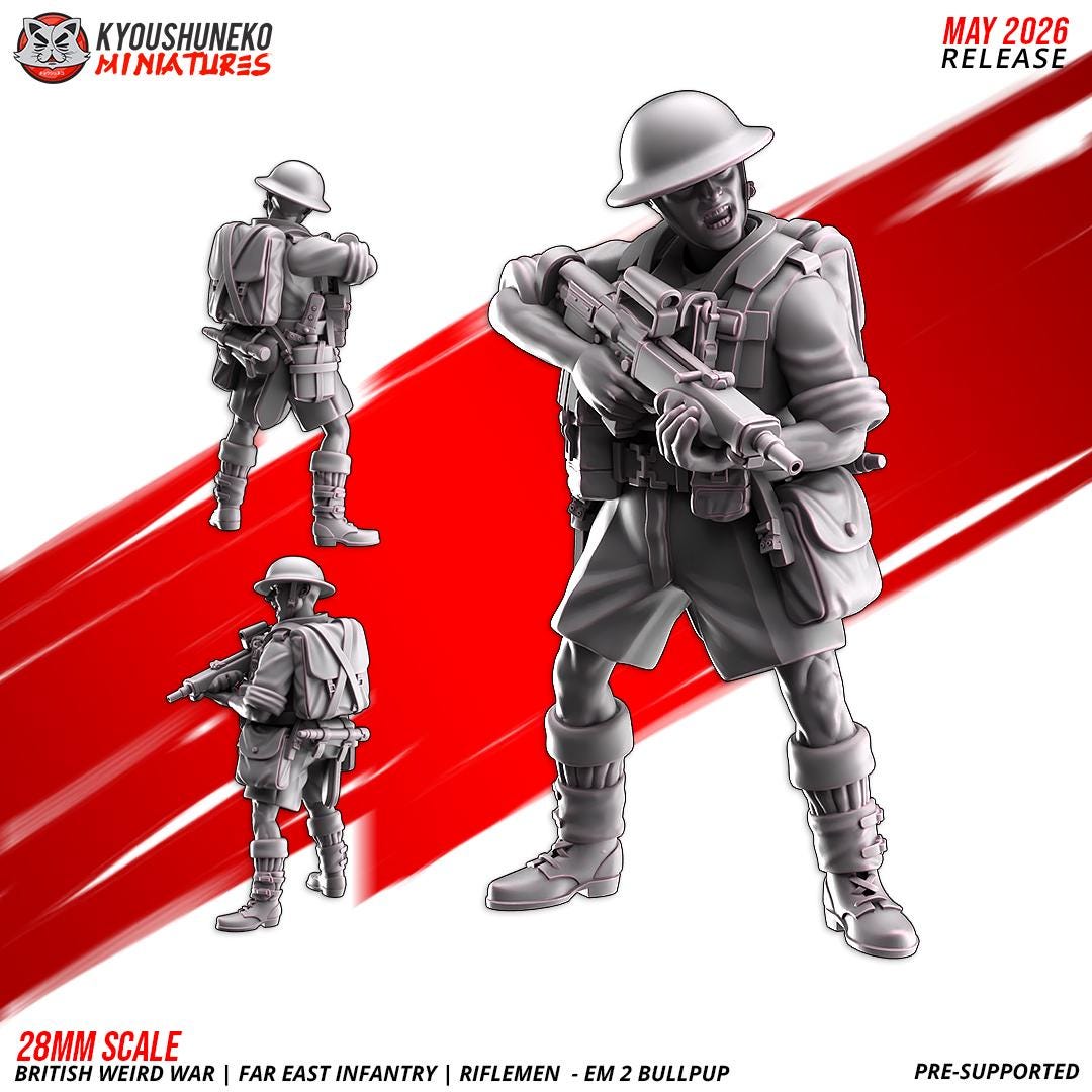 Weird War British Far East Bullpup Infantry Squad (10 models) Various Scales