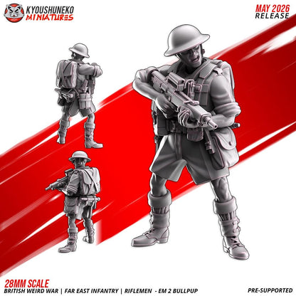 Weird War British Far East Bullpup Infantry Squad (10 models) Various Scales