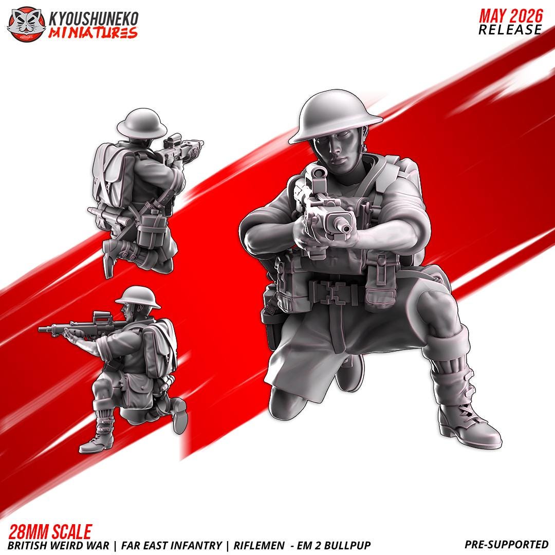 Weird War British Far East Bullpup Infantry Squad (10 models) Various Scales