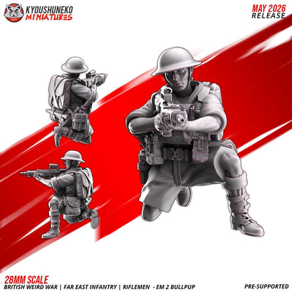 Weird War British Far East Bullpup Infantry Squad (10 models) Various Scales