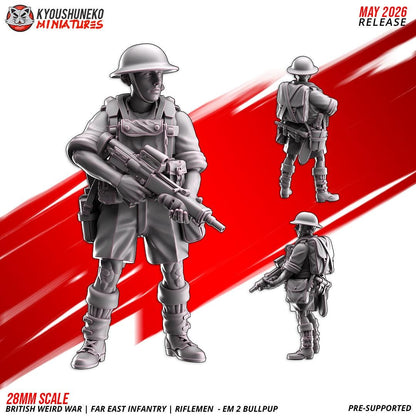 Weird War British Far East Bullpup Infantry Squad (10 models) Various Scales