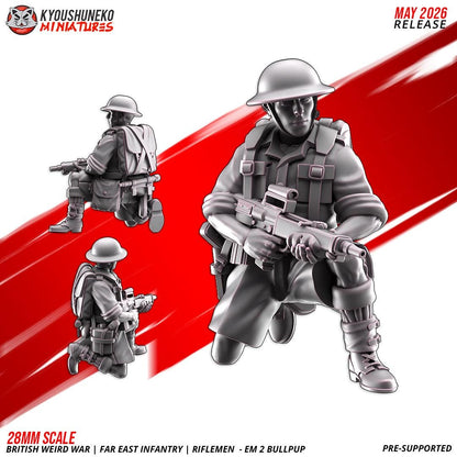 Weird War British Far East Bullpup Infantry Squad (10 models) Various Scales