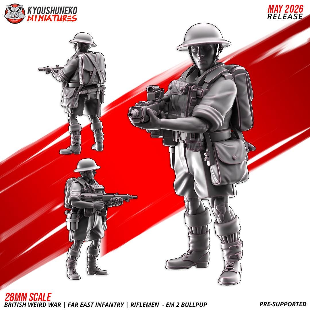 Weird War British Far East Bullpup Infantry Squad (10 models) Various Scales