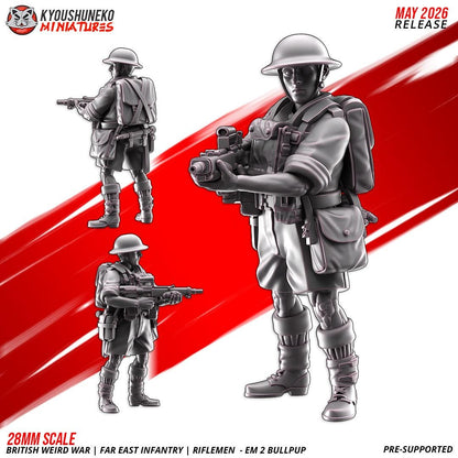 Weird War British Far East Bullpup Infantry Squad (10 models) Various Scales