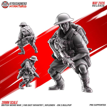 Weird War British Far East Bullpup Infantry Squad (10 models) Various Scales