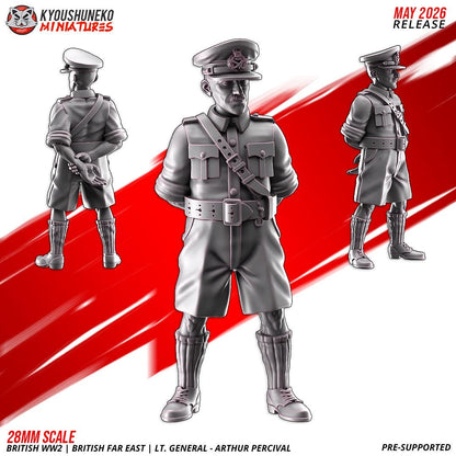 WWII British Far East Lt General Arthur Percival with Bodyguards (3 models) Various Scales