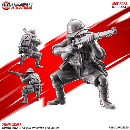 WWII British Far East Infantry Squad (10 models) Various Scales