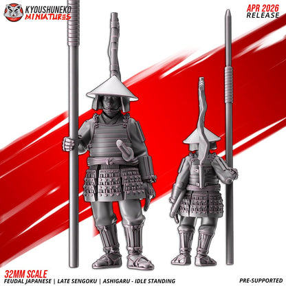 Feudal Japanese Late Sengoku Ashigaru Standing Unit (10 models) Various Scales