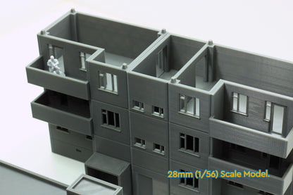 Wargaming Terrain Eastern European Apartments (3 storey,1 model) Various Scales Historical Wargaming Modern (US tariffs are pre-paid by us)