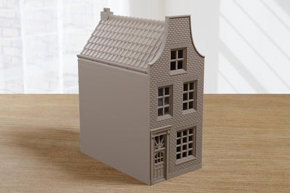 Wargaming Terrain WWII Dutch Canal Gable House Delft 2 Various Scales Historical Wargaming (US tariffs are pre-paid by us)